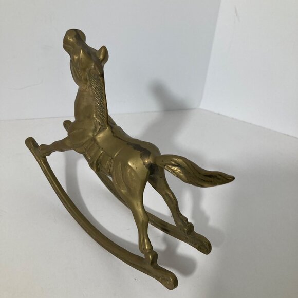 Vintage Brass Rocking Horse The Import Collection 5.5 x 8.5" - Picture 5 of 9
